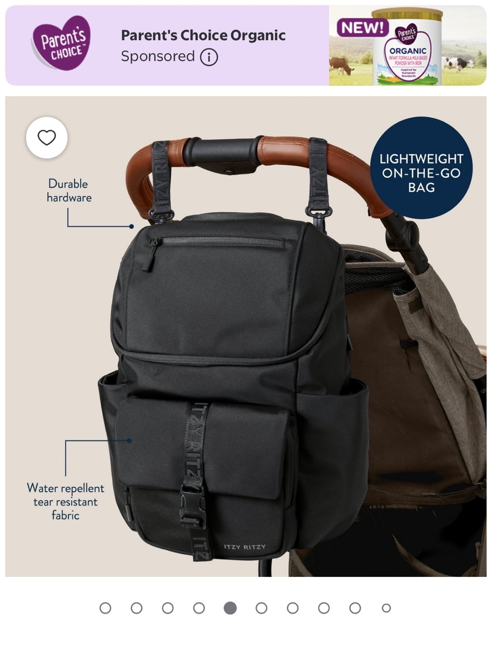 Itzy Ritzy Belong Bucket Backpack Diaper Bag in Black NWT - Picture 3 of 7